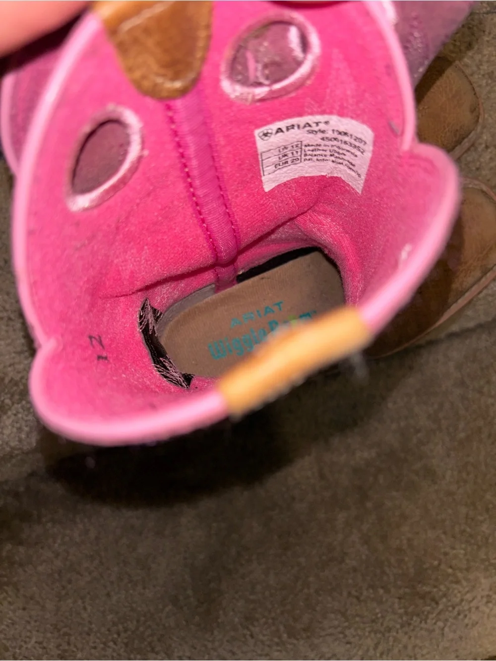 Ariat Tan and Pink Kids' Western Boots
